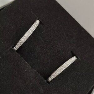 Cate & Chloe Bianca Hoop Earrings 18k White Gold Plated, Swarovski Crystal 25mm
